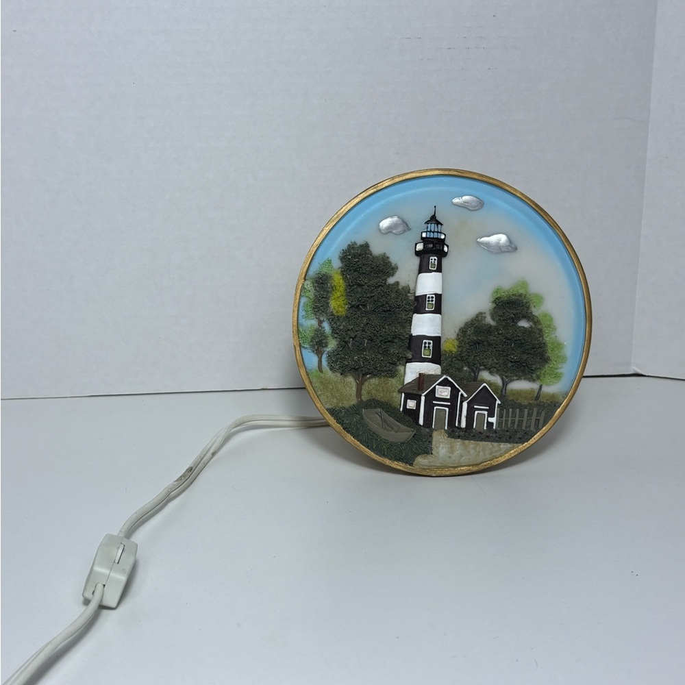 Gold Outlined Nautical Radiant Light Up Glow Lighthouse Decor Warm White - Picture 4 of 8